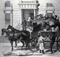 Moving scene, Montreal, 1st May, frontpage of L'Opinion publique, Montreal, vol. VII, no 20, 1876, 18 mai, p. 1. by Henri Julien - Wikimedia Comons